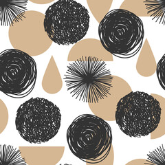 Vector Abstract Seamless Pattern with Geometric Figures