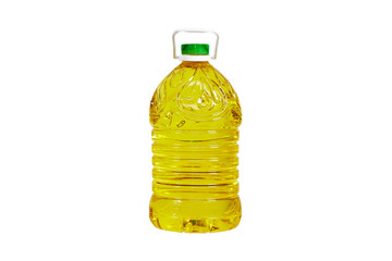 plastic oil bottle isolated on white background