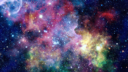 Fototapeta na wymiar Colorful nebulas, galaxies and stars in deep space. Elements of this image furnished by NASA.