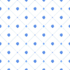 Watercolor seamless pattern in blue tones