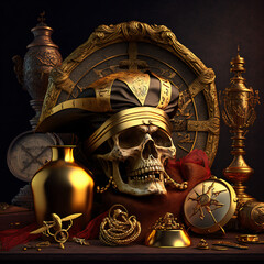 Vintage Pirate Treasure Art