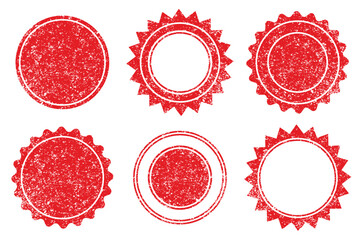 Vector Stamp without text. Set of Stamps. Red Stamps. Grunge Rubber Texture Stamp. Distressed Stamp Texture. Post Stamp Collection. Vector Stamps. Circle Stamps.