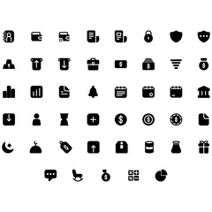 Vector of Investment Icon Set Solid. Perfect for user interface, new application.