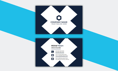 Corporate Double-sided creative and modern abstract Horizontal and landscape Business Card template , orientation Vector layout illustration design company card and Visiting card.	