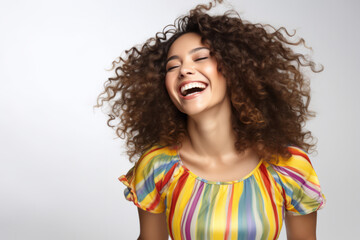 Portrait of a happy young woman. studio shot against a plain white background