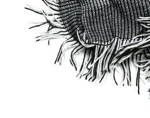 New soft blanket on white background