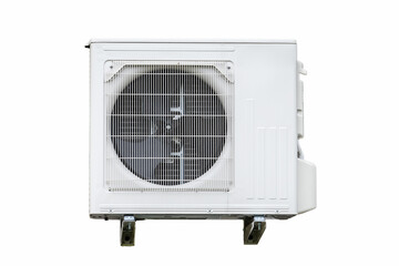 Outdoor air conditioning unit isolated on white background