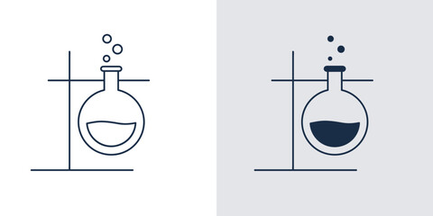 laboratory glass experiment icon vector. with biology flask and burner science illustration