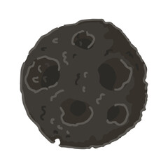 Abstract asteroid doodle . Simple astrology science symbol clip art. Cartoon style vector illustration isolated on white.