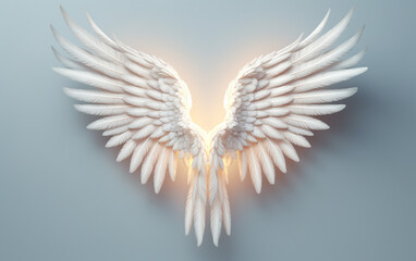 Obraz premium A detailed shot capturing the ethereal essence of angelic wings. Generative AI