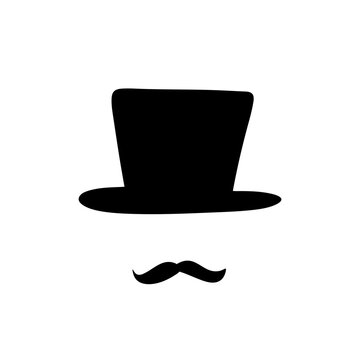 hat mustache seamless pattern vector