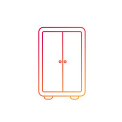 Gradient Cupboard Icon. Flat Color Design. Vector Illustration.