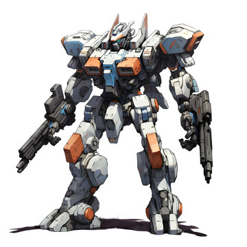 robot cyborg soldier, anime mecha battle suit	
