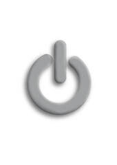 Power button, drawing of an embossed power button, hand drawn illustration.   PNG