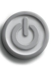 Power button, drawing of an embossed power button, hand drawn illustration.   PNG