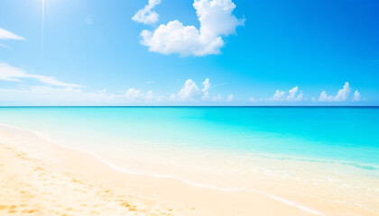 Obraz premium Tropical Escape: A Serene Beachscape Inviting You to Unwind and Embrace Paradise | AI-Generated Travel Photography