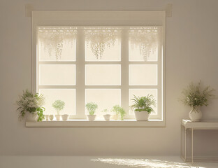 Tranquil Window View: An Inviting Home Interior with Abundant Natural Light | AI-Generated Home Design