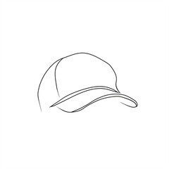minimalistic line art illustration of dad hats for an icon or logo