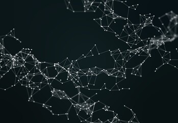 3d illustration, concept of technology, lines and dots