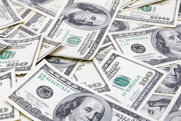 Background with money american hundred dollar bills