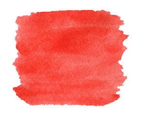 Watercolor bright squared red background texture isolated on white