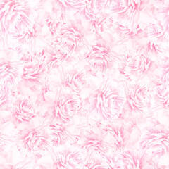 Fototapeta premium SEAMLESS pattern of light pink peony blossoms. Floral print background