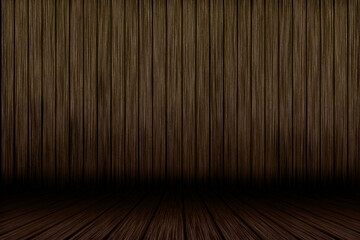 3D render of a grunge wood interior
