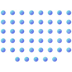 Vector of Investment Icon Set Thin Round Gradient. Perfect for user interface, new application.