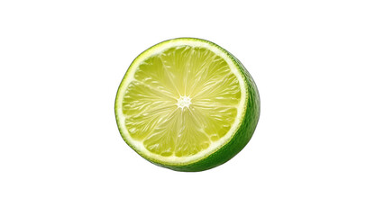 Key lime fruit isolated on transparent background created with generative AI technology