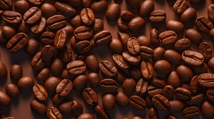 Flat lay of coffee beans. IA generative.