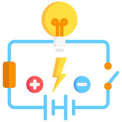 electricity icons, are often used in design, websites, or applications, banner, flyer to convey specific concepts related to education theme.