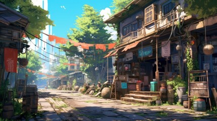 Obraz premium Anime Game Art Style Background Wallpaper