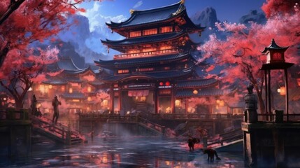 Fototapeta premium Anime Game Art Background Wallpaper