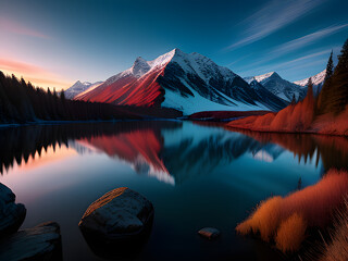 sunset in the mountains