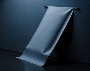 white blank roll - up paper on dark background. 3 d rendering 