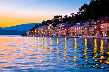 Obraz premium Novigrad Dalmatinski bay view at sunset, Dalmatia region of Croatia