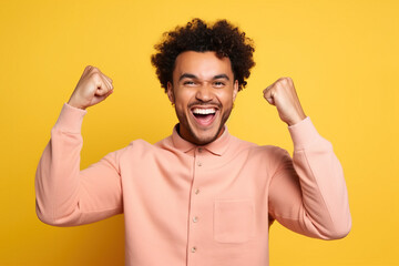 Fototapeta premium man screams with joy ai generated