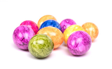 Painted eggs, easter - Isolated on a white background