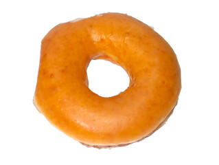 Obraz na płótnie Canvas Close up of Brown Original Donut on a White Background