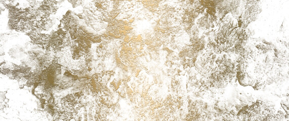 Gold and white vector texture for cover design, cards, flyers, poster. Bronze paint. Stone backdrop for design. Empty blank for text. Hand drawn golden backdrop. Vintage aged metallic texture.
