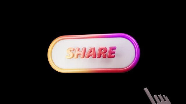 share 3d button for social media video