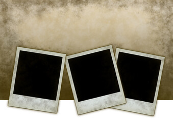 instant photo frames on grunge background