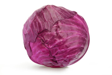 Obraz premium Single isolated red cabbage. Vegetable food ingredient.