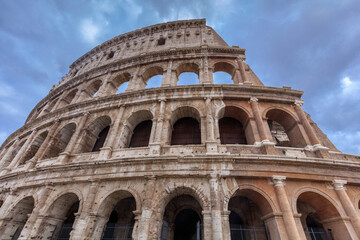Obraz premium The Colosseum. Rome, Italy. The Colosseum is an elliptical amphitheatre in the centre of the city of Rome Italy
