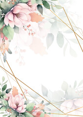 colorful colourful floral flower elegant wedding invitation watercolor