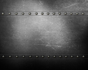 Detailed metal texture background with rivets