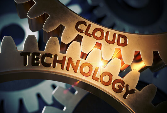 Cloud Technology - Concept. Cloud Technology - Illustration with Glowing Light Effect. 3D Rendering.