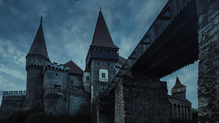 Fototapeta na wymiar Old castle in Transylvania - night