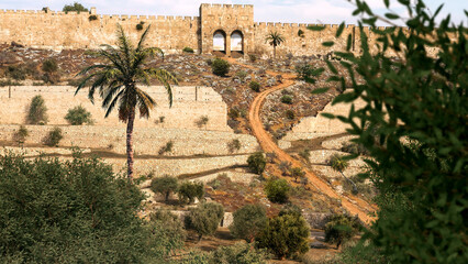 Fototapeta premium Old City of Jerusalem and open Golden Gate - day