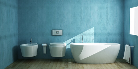 Obraz na płótnie Canvas modern ceramic bathtube 3d illustration